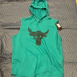 Under Armour Project Rock Green Sleeveless Hoodie